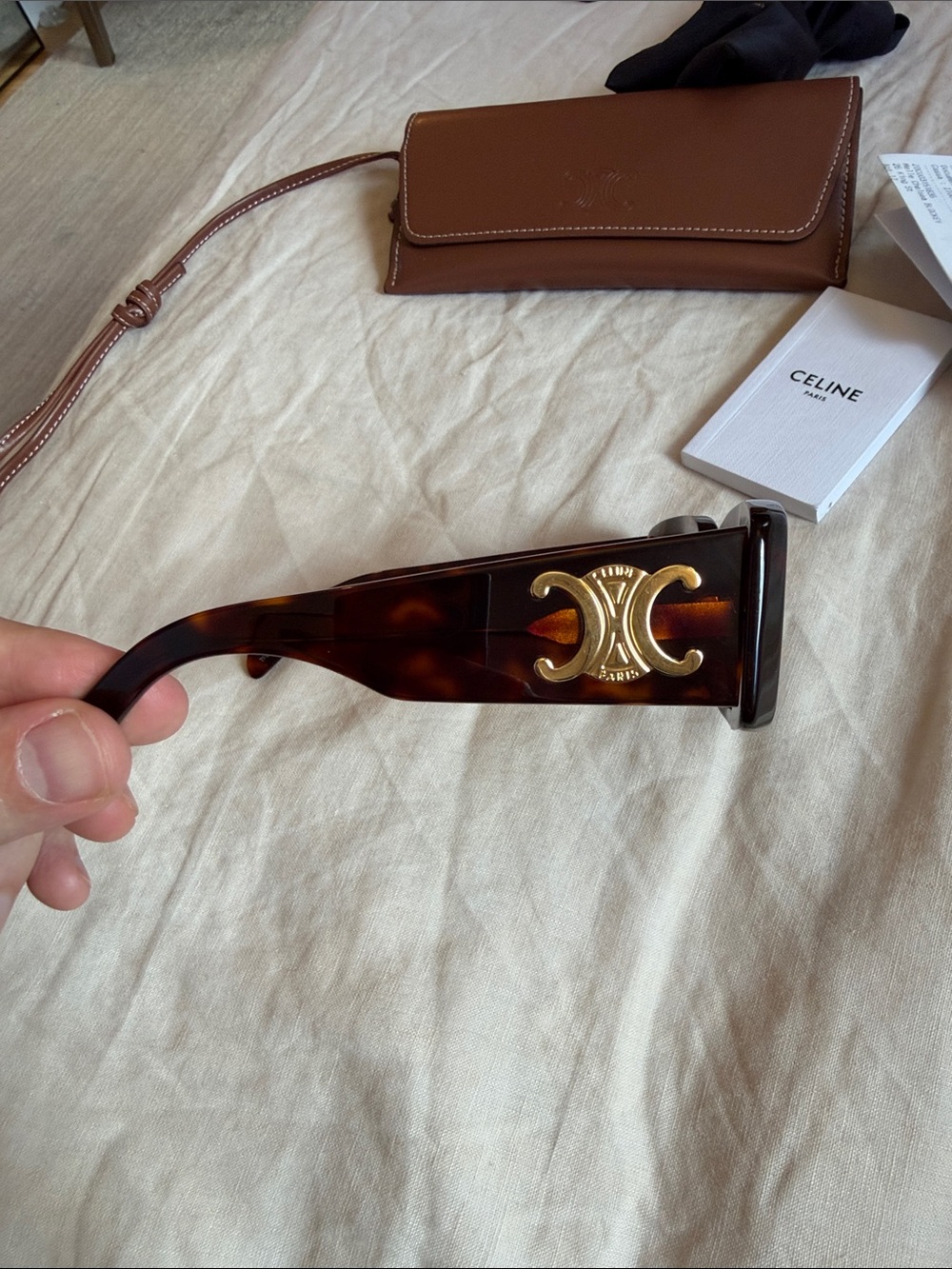 CELINE Triomphe Maxi Brown Tortoise - CL40282U 52-18-135 - Picture 4 of 12